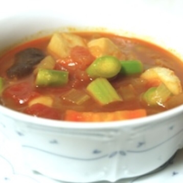 夜トマトダイエットにミネストローネカレー風味 レシピ 作り方 By Miewmiew9801 楽天レシピ